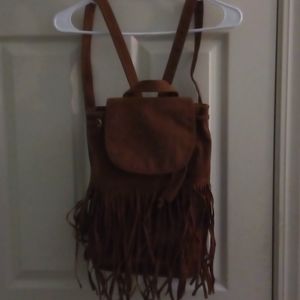 Frayed Drawstring Backpack